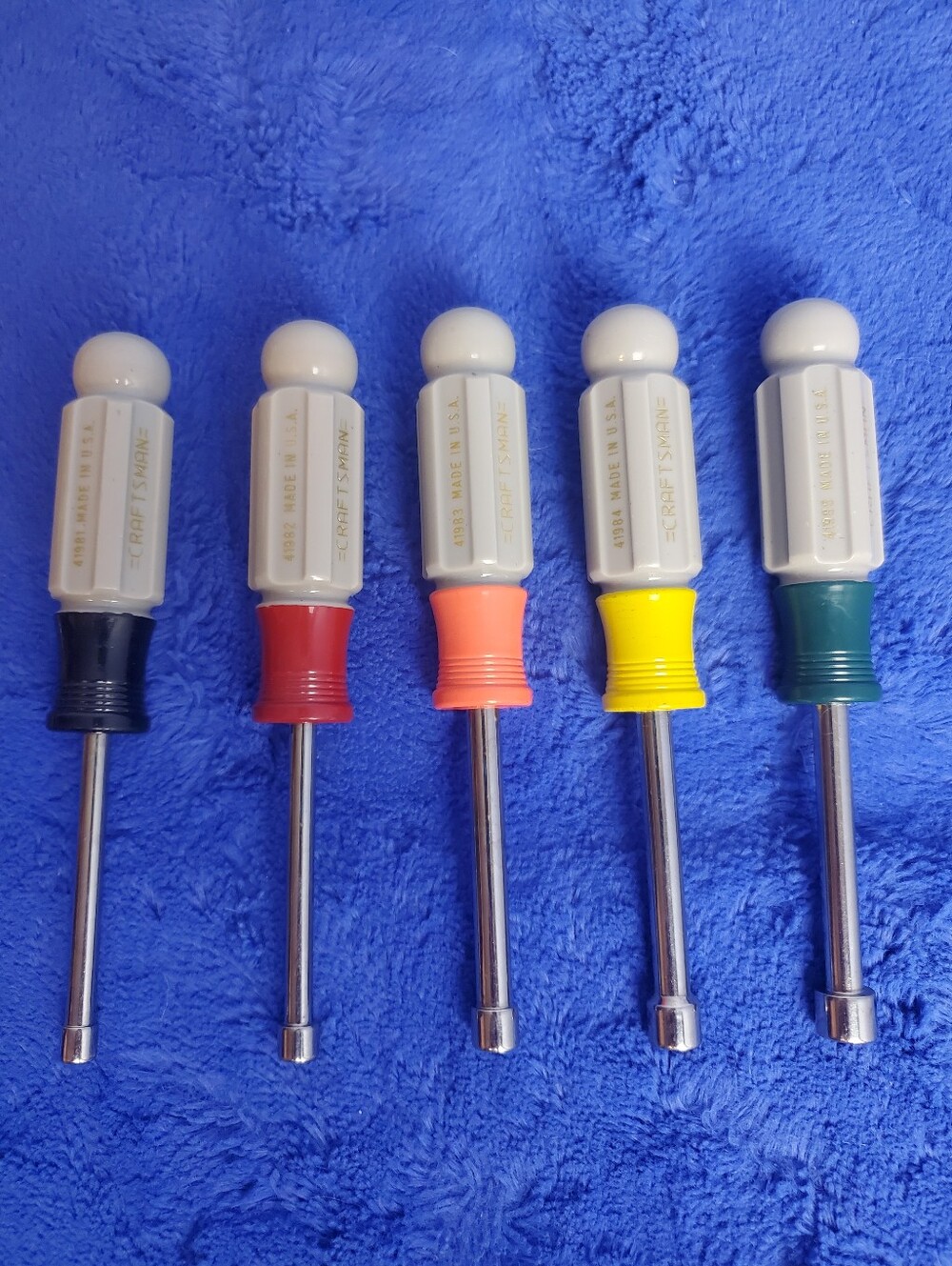 Lot Of 5 Vintage Craftsman Nutdrivers 5mm, 6mm, 7mm, 8mm, 9mm Made In The U.S.A